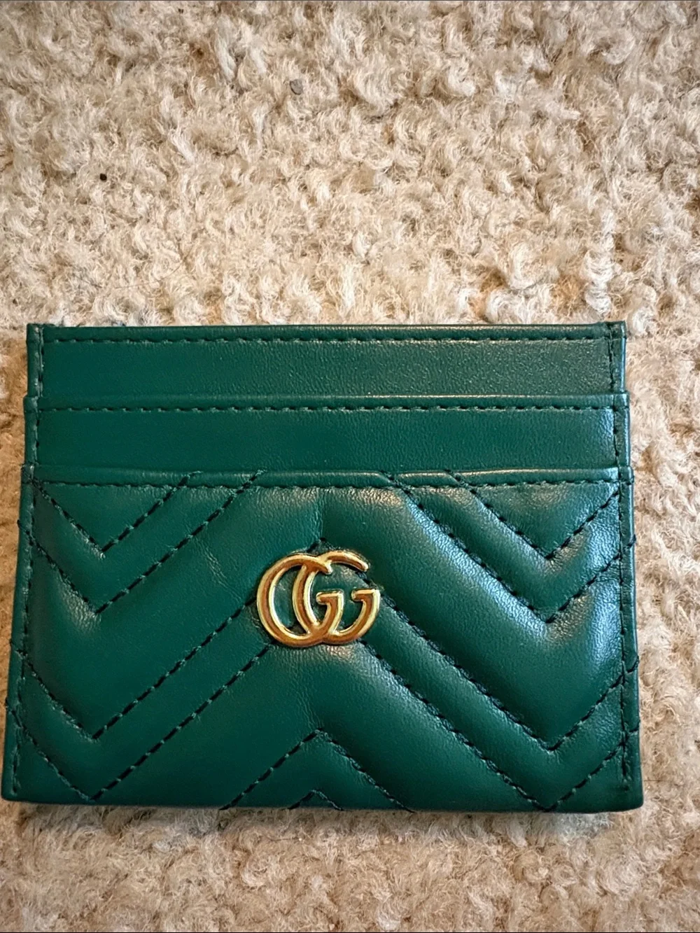 Quilted Green Card Holder